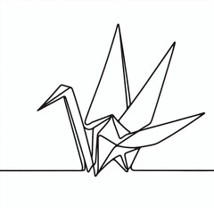 paper crane silhouette thin 
