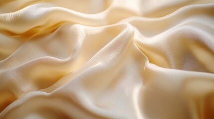 Obraz premium Soft, Draped Beige Fabric with Gentle Waves