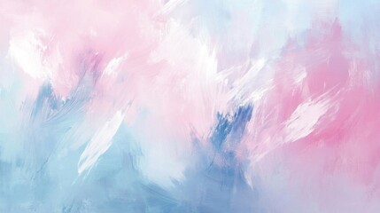 Obraz premium Abstract Painting with Pink, Blue, and White Brushstrokes