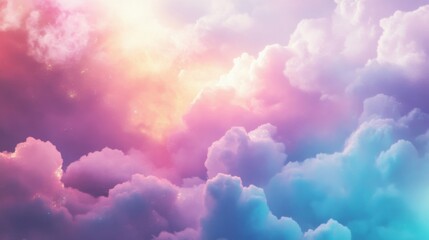 Fototapeta premium Dreamy Sky with Pastel Clouds and Glitter