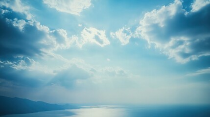 Obraz premium Blue Sky with Clouds and Water