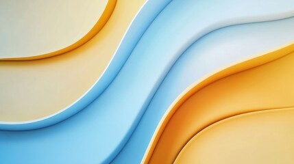 Fototapeta premium Abstract Blue and Yellow Wavy Design