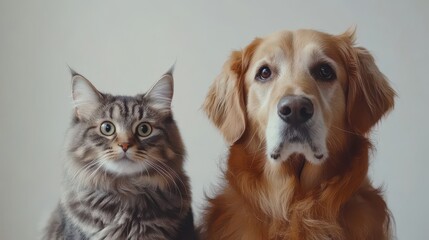 Adorable Cat and Dog Portrait Together