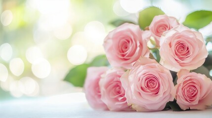 Obraz premium Pink Roses Bouquet