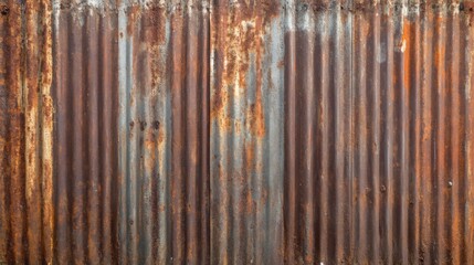 Rusted Corrugated Metal Sheet Wall Texture