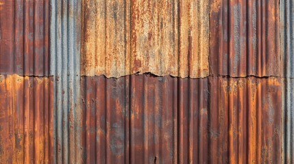 Rusty Corrugated Metal Wall Texture