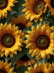 A Bouquet of Sunflowers Blooming in a Lush Garden