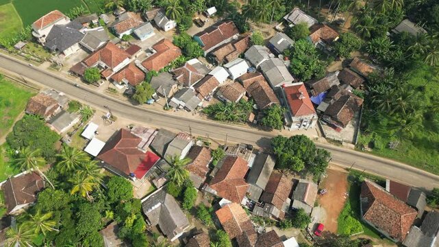 Indonesian Village Near Labuhan In Banten Region Tracking Back Right 4K 60FPS