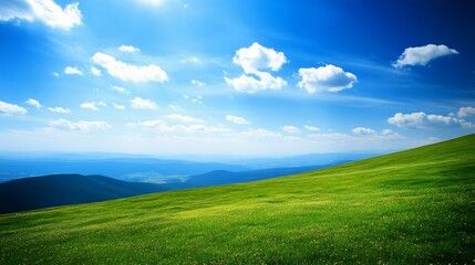 Obraz premium Serene green hill, captivating landscape of nature's beauty