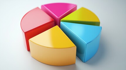 Obraz premium 3D Colorful Pie Chart for Business and Financial Data Visualization