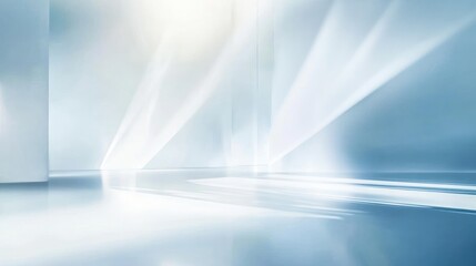 Abstract White Room with Light Rays