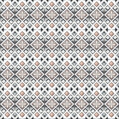 Seamless vintage geometric pattern with square and diamond shapes in a retro mosaic style, perfect for wallpaper, fabric, and decorative designs