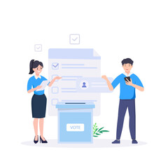 participate to vote at Election time, vector illustration
