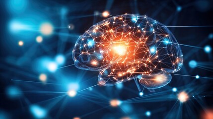 Close-up of human brain with intricate neural pathways, symbolizing cognitive biases and complex thought processes, ideal for educational or scientific presentations.