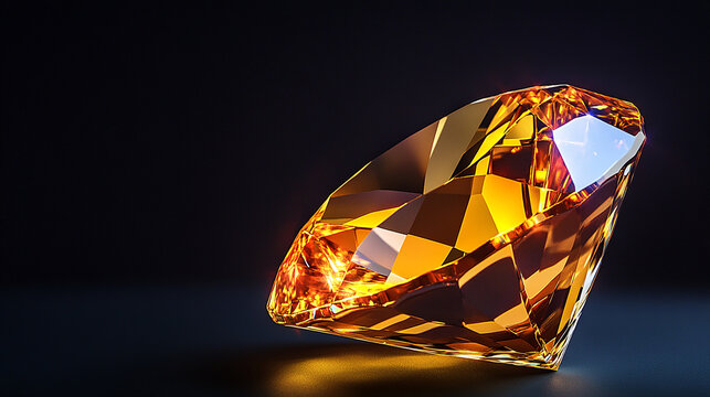 Brilliant topaz gemstone with a golden yellow hue