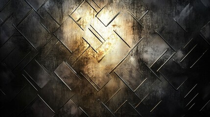 Textured Metal Surface with a Golden Glow