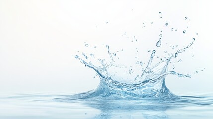 Crystal clear water splash captivating display of liquid motion on white background