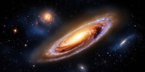 A breathtaking galaxy space background with swirling nebulae and countless stars illuminating the dark expanse.