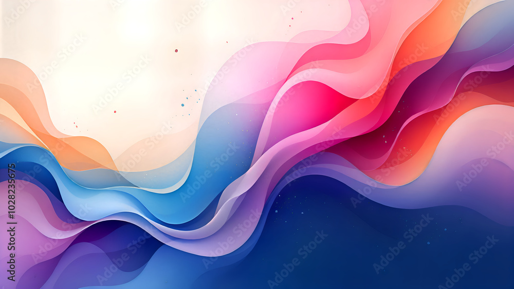 Poster abstract flow: a vibrant symphony of colors, a mesmerizing abstract background with layers of flowin