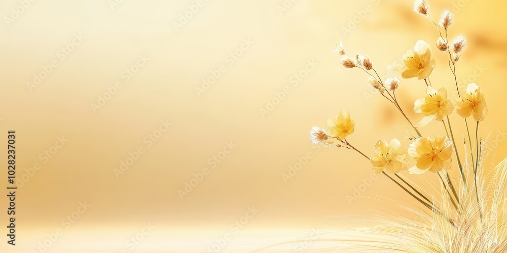 Poster a delicate light yellow background with faint texture, creating a soft and welcoming atmosphere.