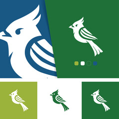 Bird head logo design. Abstract wild animal emblem, Modern bird silhouette logo. Vector illustration template, Wild animal logo.