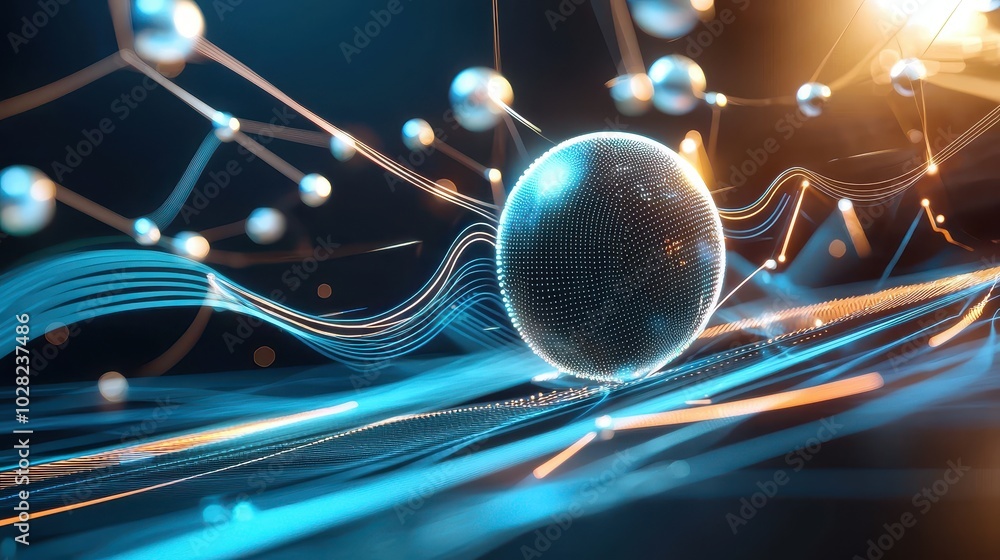 Poster a dynamic digital background with holographic graphs and ai-powered data visualizations.