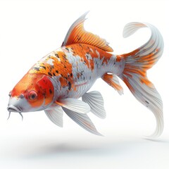 Colorful Koi Fish in 3D Rendered Style