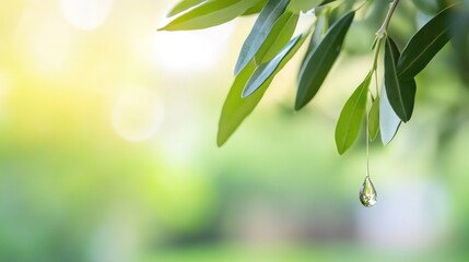 Obraz premium A Single Dewdrop on a Leaf