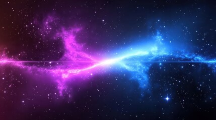 A mesmerizing galaxy wallpaper with vibrant purple and blue hues, filled with stars and cosmic dust.