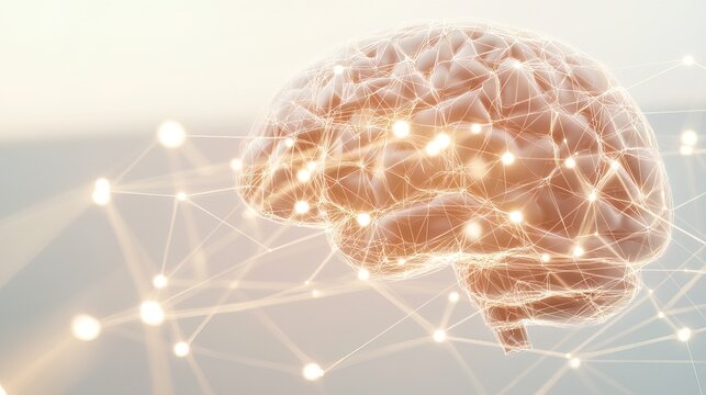 Close-up of human brain with intricate neural pathways, symbolizing cognitive biases and complex thought processes, ideal for educational or scientific presentations.