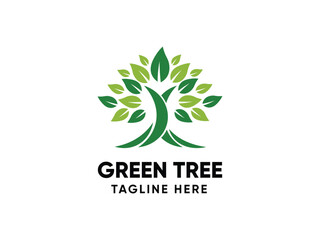 Tree Green Logo Design Monogram