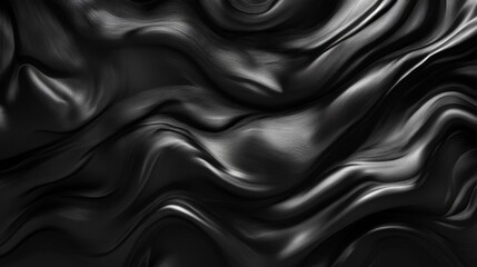 Obraz premium Abstract Black Wavy Pattern with Subtle Texture