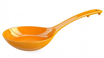 Orange Plastic Serving Ladle Isolated on White Background