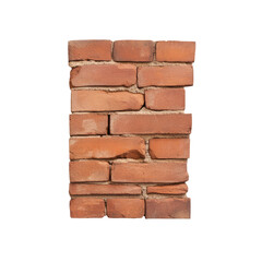 Obraz premium Brick wall texture, white isolated background. Transparent PNG