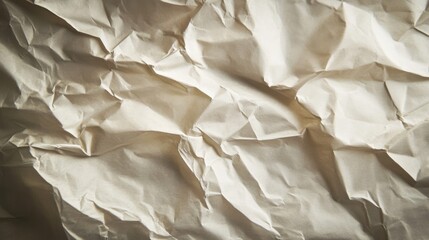Obraz premium Close-up of Crumpled Beige Paper with Natural Light