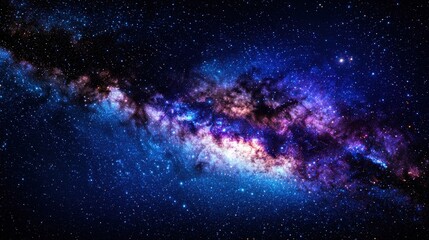 Obraz premium Cosmic Galaxy Nebula with Vibrant Colors and Stars Background