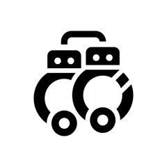 Handcuffs silhouette icon, police symbol simple shape