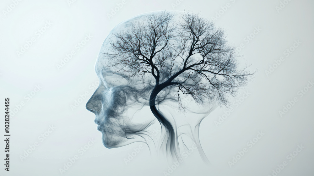 Poster image features abstract design of human head with tree integrated into silhouette, symbolizing conne