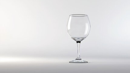 Fototapeta premium An empty glass isolated on a white surface, with a focus on its clarity and form, providing a simple yet elegant visual.