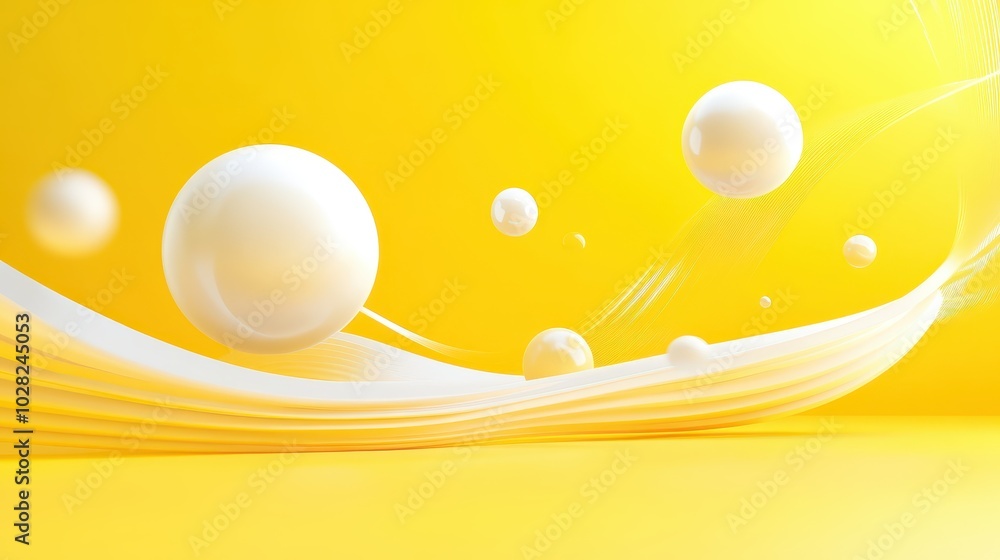 Poster bold yellow background design with dynamic shapes and soft lighting, ideal for creative projects.