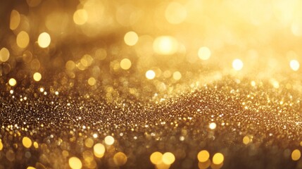 Sparkling Golden Glitter with Defocused Lights