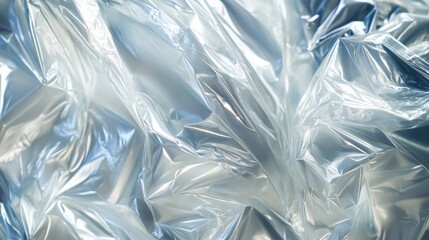 Obraz premium Abstract Texture of Crumpled Transparent Plastic Wrap