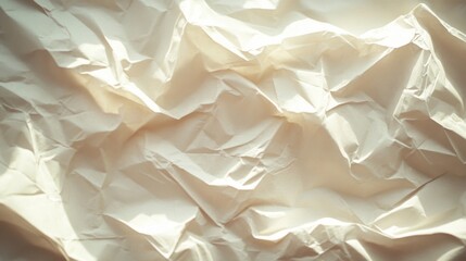 Obraz premium Close-up of Crumpled White Paper with Light Shimmering Through