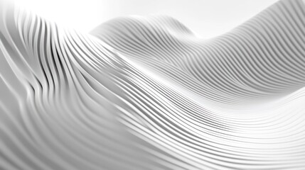 Abstract White 3D Wavy Lines