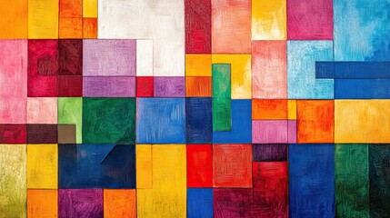 Abstract Art with Colorful Squares