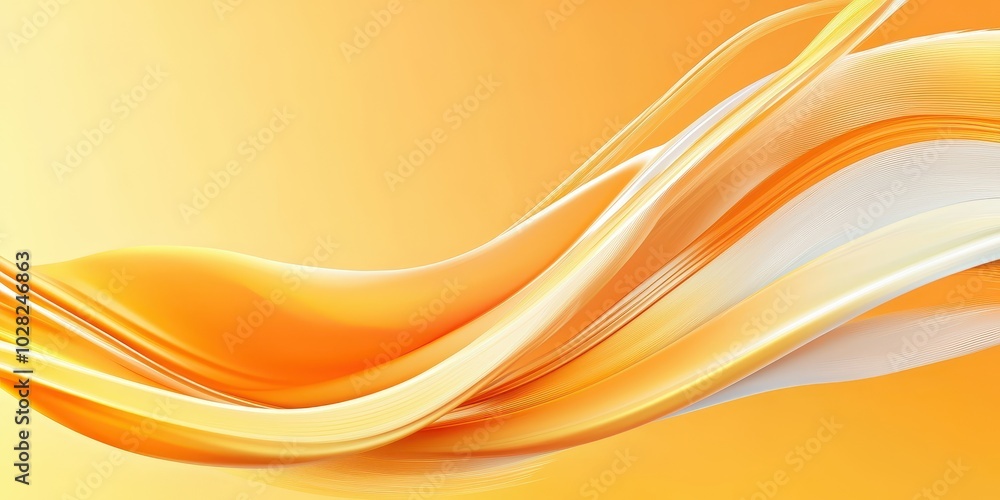 Aufkleber dynamic yellow-orange background with layered abstract strokes, creating a lively design.