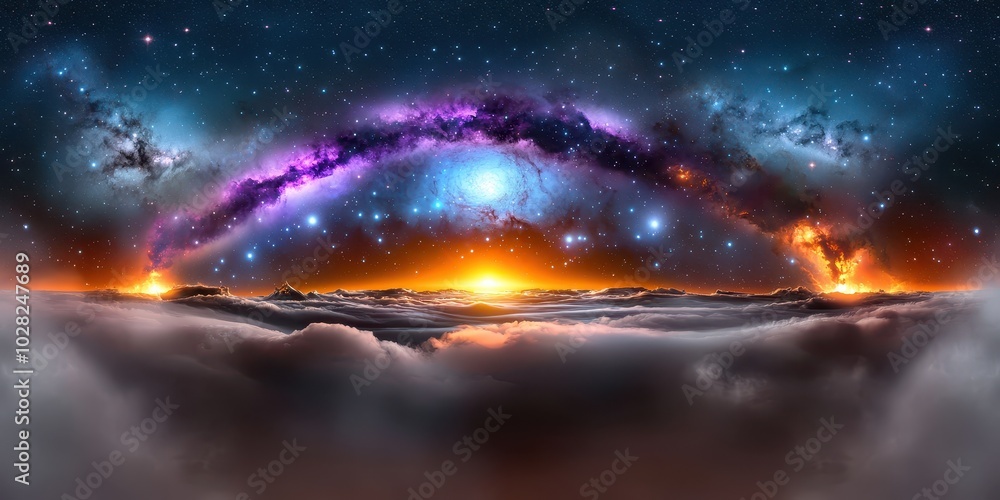 Poster galaxy with stars background showcasing countless stars and soft cosmic clouds in a deep space scene