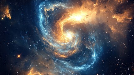 Obraz premium A stunning cosmic swirl of stars and gas, showcasing the beauty of the universe.