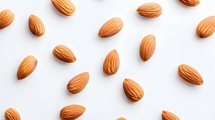 Almond nuts isolated on white background. 