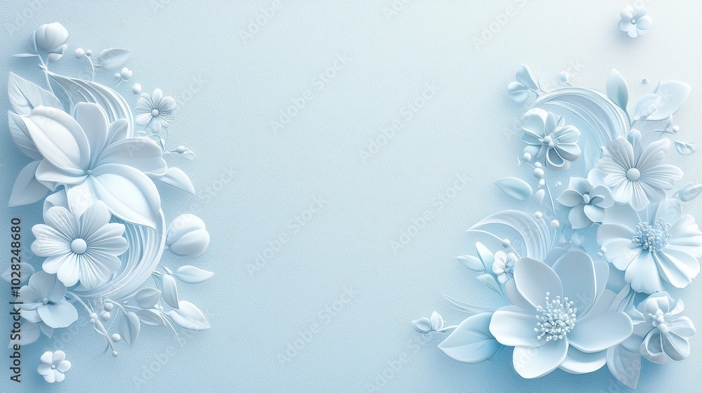 Aufkleber light blue background featuring intricate floral patterns, creating a soft, feminine look for design